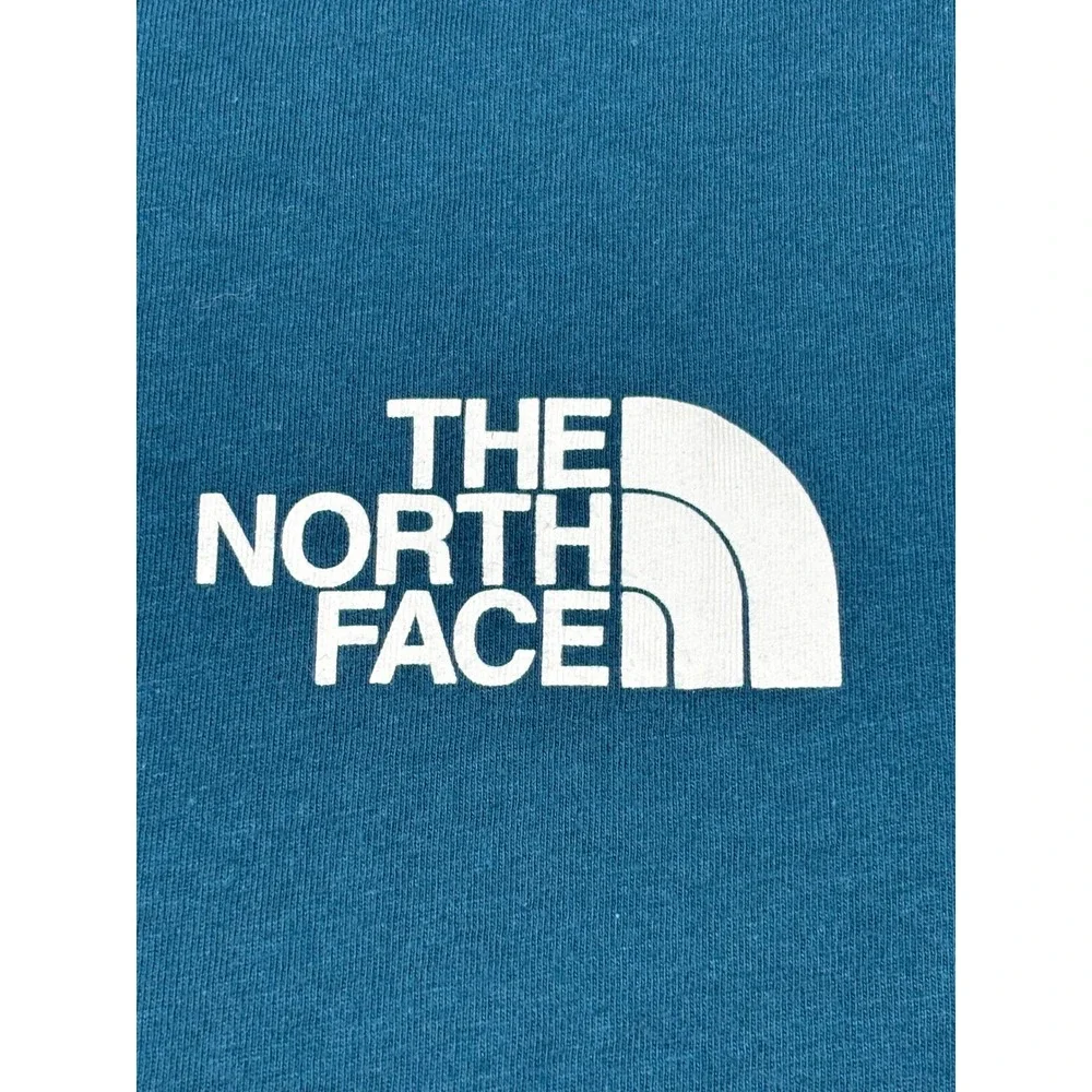 The North Face Mens‎ Teal Blue Graphic T-Shirt Circular Design Van Kayak M A8CR8